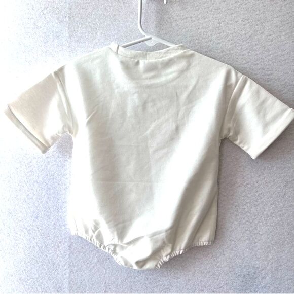 NEW Christian White Baby Onesie 6-12M snap closure and stretchy thigh - Picture 7 of 7